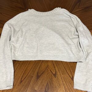 H&M Women's green Sweater with Pearl Accents